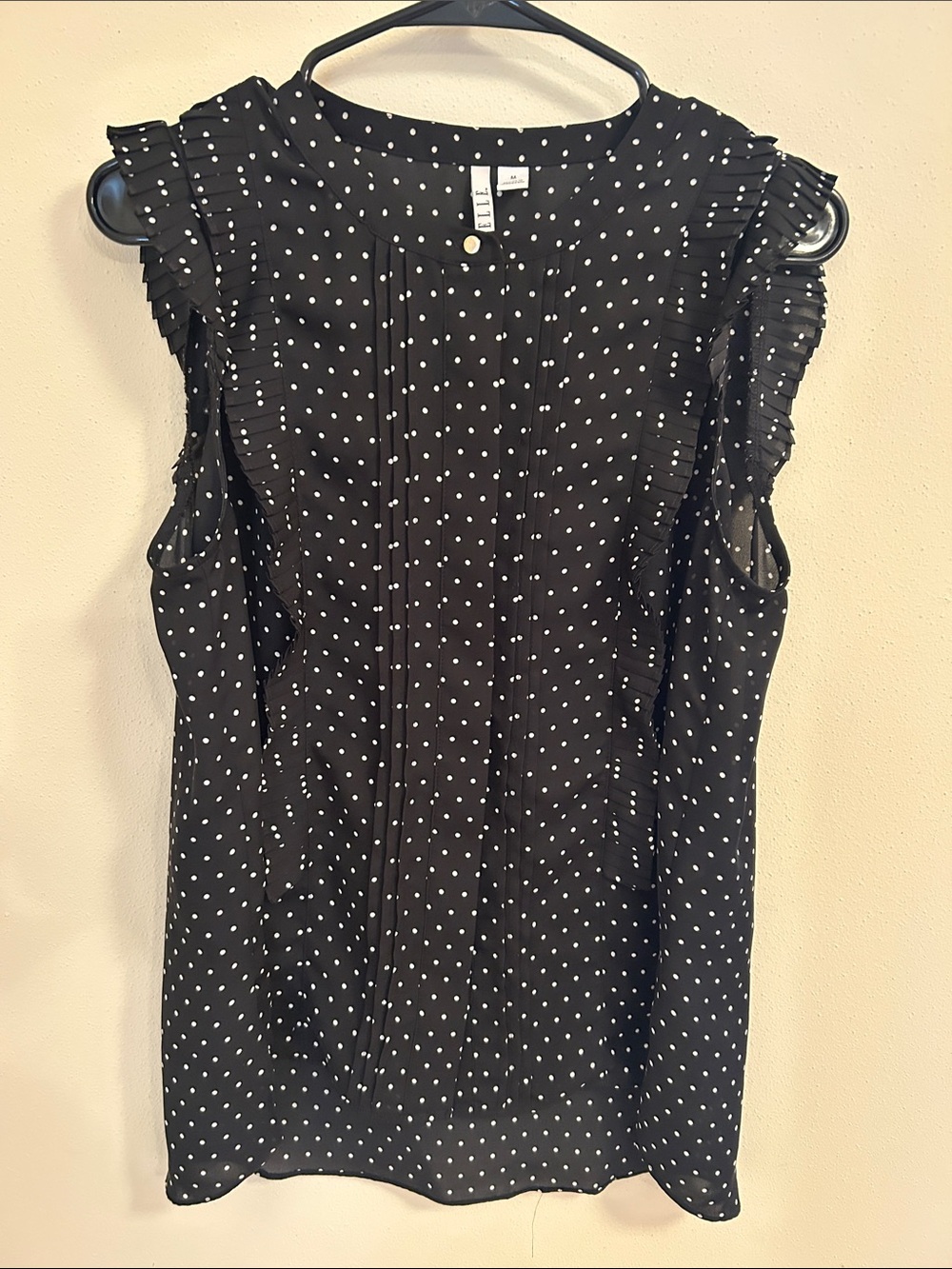 Ella Black Polka Dot Ruffle Camisole